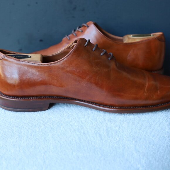 SALE - Allen Edmonds 10-E Greenwhich Wholecut Brown Oxford Mens Dress Shoes - Picture 9 of 13